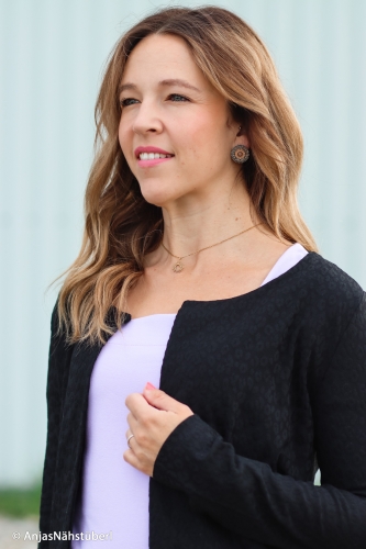 Jacquardjersey - Struktur - Leo - schwarz